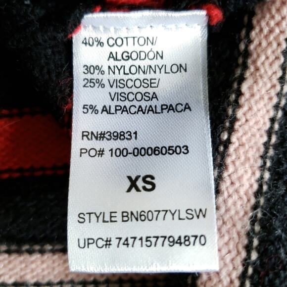 DEMOCRACY Girlfriend striped cardigan button front black sweater Size XS NEW - Picture 7 of 8